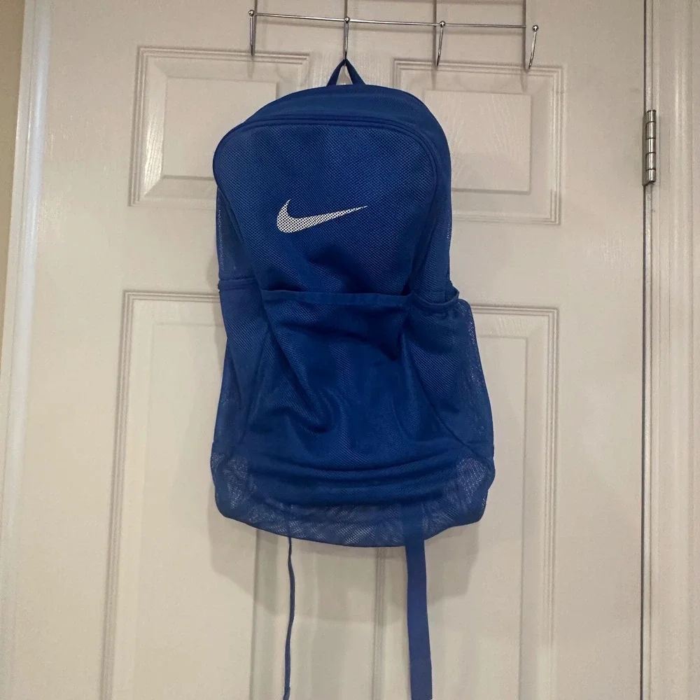 Nike Mesh Backpack Royal Blue White Swoosh Logo Gym School Bag